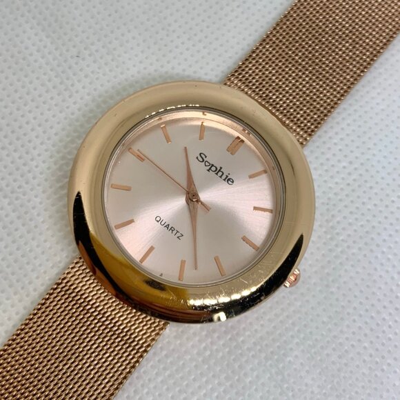 Sophie women rose gold tone watch 36mm round case quartz analog running - Picture 2 of 6